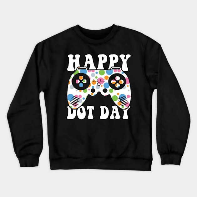 Funny Colourful Polka Dot Video Game International Dot Day Crewneck Sweatshirt by The Design Catalyst